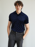 JUHN® Plaid Jacquard Knitted Polo T Shirts