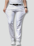 AURELION® Men's Slim White Stretch Jeans