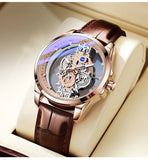 TREGON® Skeleton Gold Automatic Quartz Wrist Watch for Men