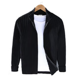 ALFORD® Autumn Winter Men’s Thick Cotton Cardigan with Stand Collar and Zipper