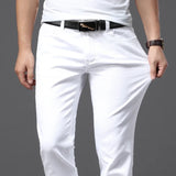 AURELION® Men's Slim White Stretch Jeans