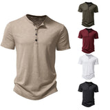 MILAZZO® Henley Collar Summer Casual T-Shirt