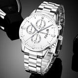 LUX® Silver Steel Quartz Watch