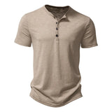 MILAZZO® Henley Collar Summer Casual T-Shirt