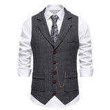 GENNADI® Men's Retro Lapel Chain Vest