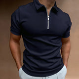 VICENZO® Men's Polo Shirt Collar Zipper