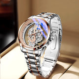 TREGON® Skeleton Gold Automatic Quartz Wrist Watch for Men