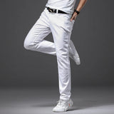 AURELION® Men's Slim White Stretch Jeans