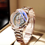 TREGON® Skeleton Gold Automatic Quartz Wrist Watch for Men